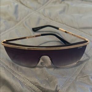 Quay JLo Get Right Black and Gold Sunglasses